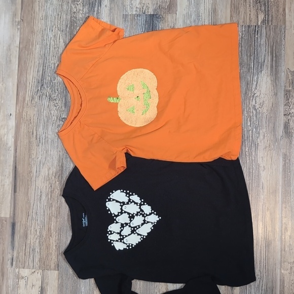 Girls Halloween Graphic and Sequin T Shirts Bundle - Picture 1 of 8